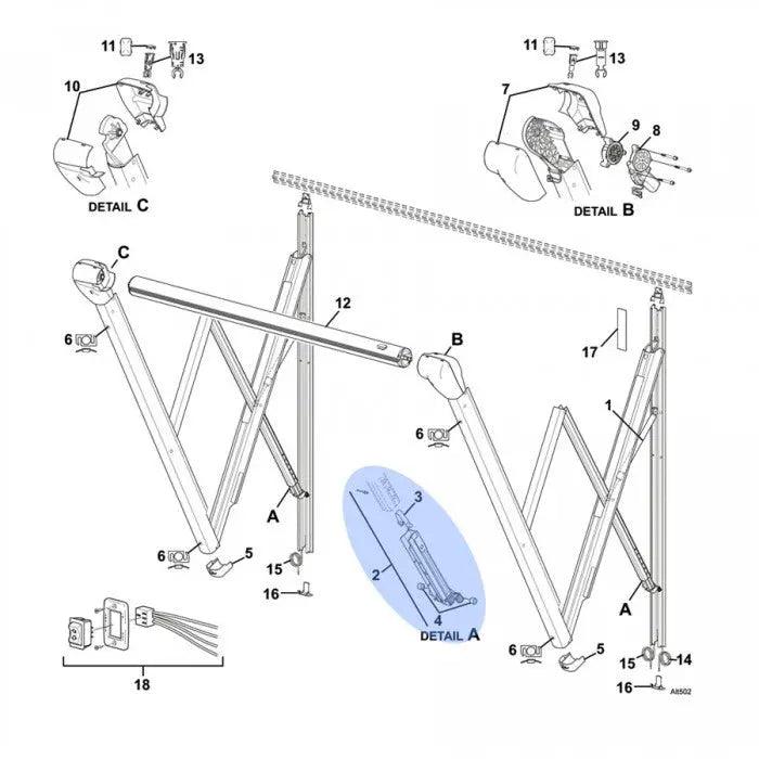 Carefree Altitude Awning Pitch Adjust Kit White - Everything Caravans