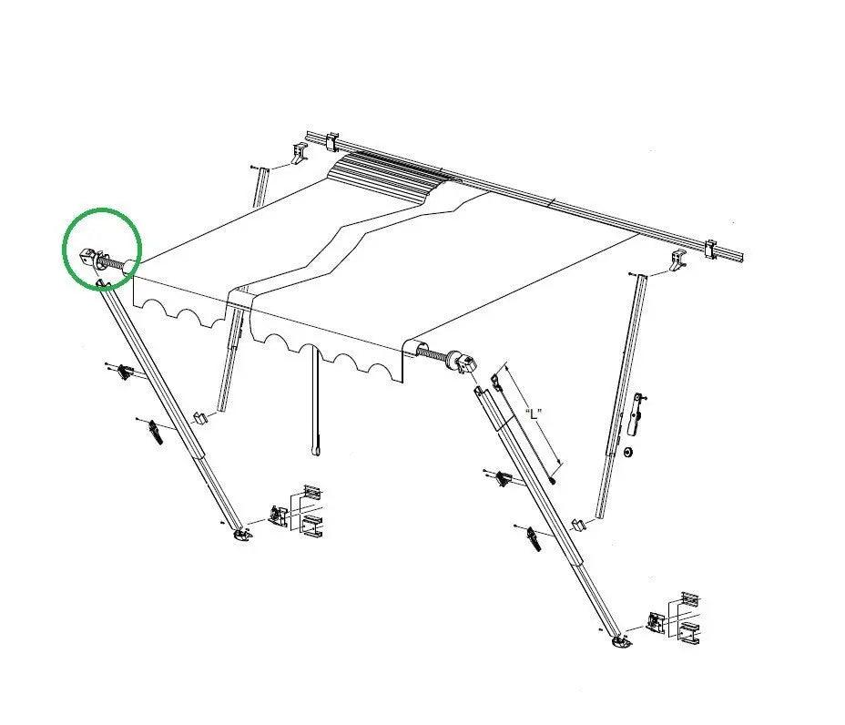 Carefree Awning Spring Assembly Non Cam End for 8' to 18' Awning - Everything Caravans