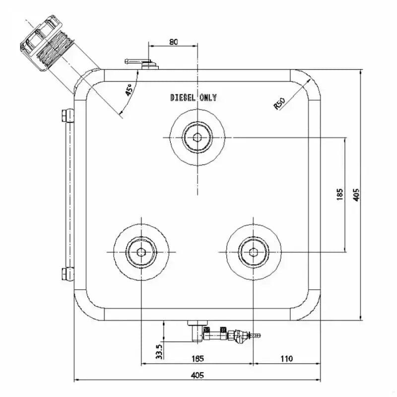 Diesel Tank Cover for suits the ECP 12L Heavy Duty Tank Left Hand Side - Everything Caravans