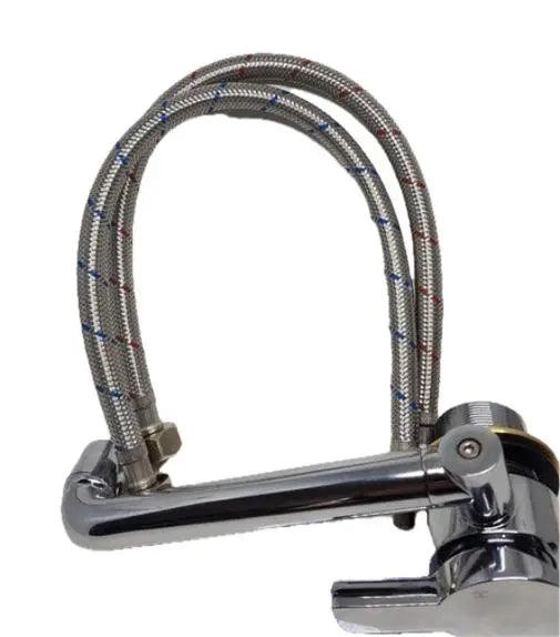 Dometic Chrome Brass Fold Down Hot and Cold Water Mixer Tap - Everything Caravans
