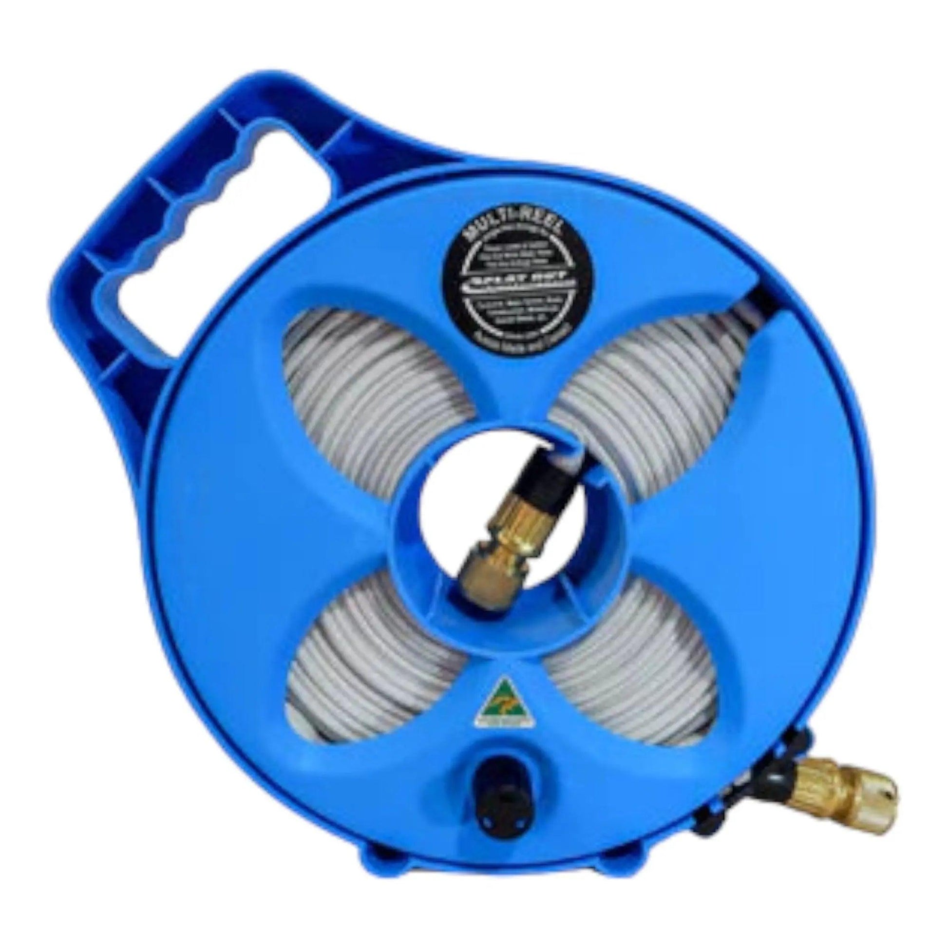 Flatout 7.5M Drinking Water Hose on Blue Compact Reel - Everything Caravans