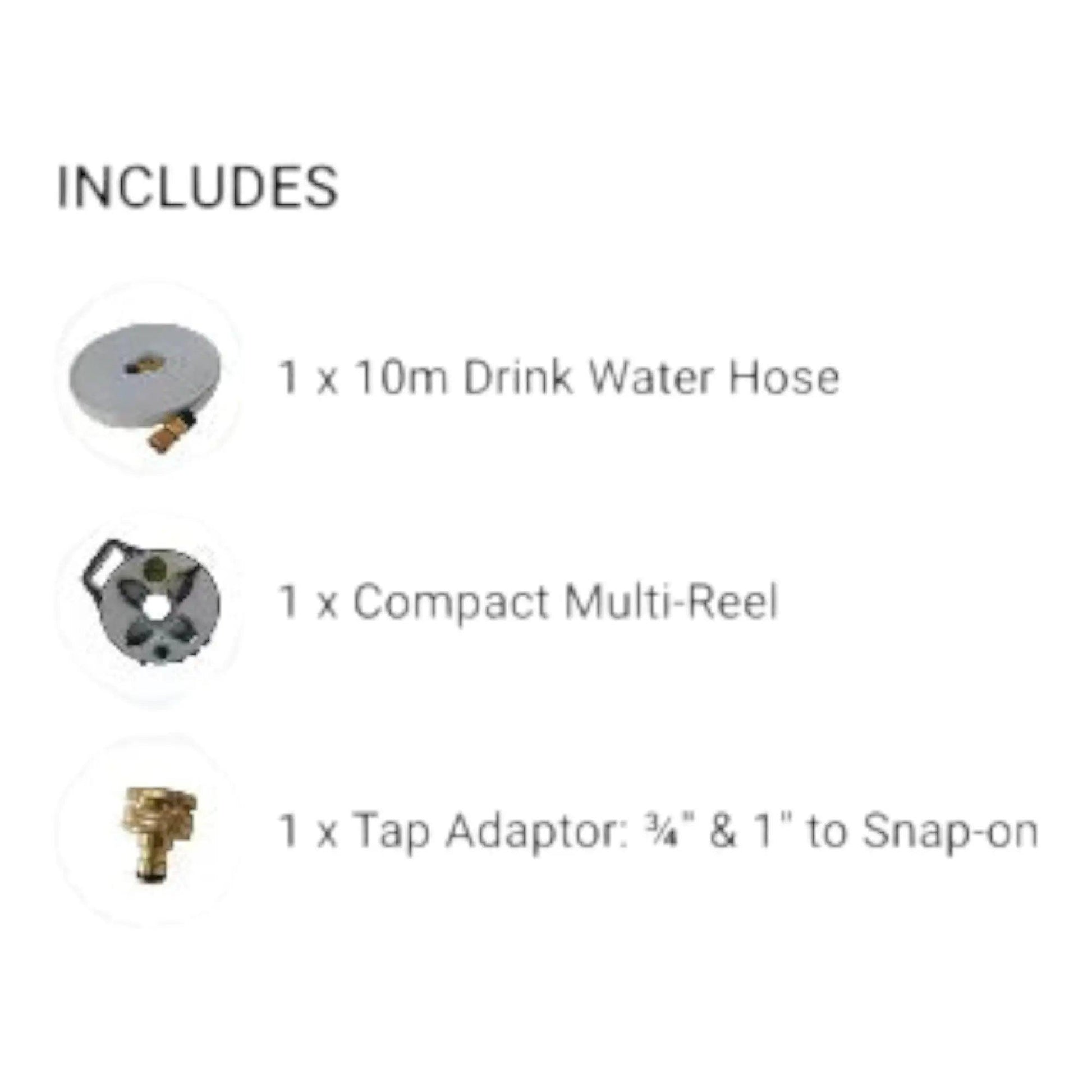 Flatout 7.5M Drinking Water Hose on Blue Compact Reel - Everything Caravans