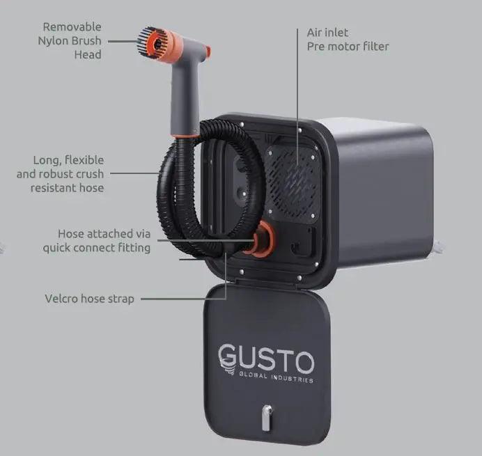 Gusto External Air Blown Cleaner Hose and Brush Black - Everything Caravans