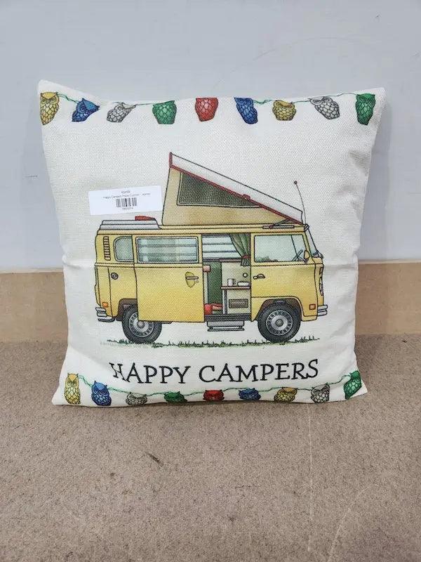 Happy Campers Pillow Cushion - Kombi - Everything Caravans