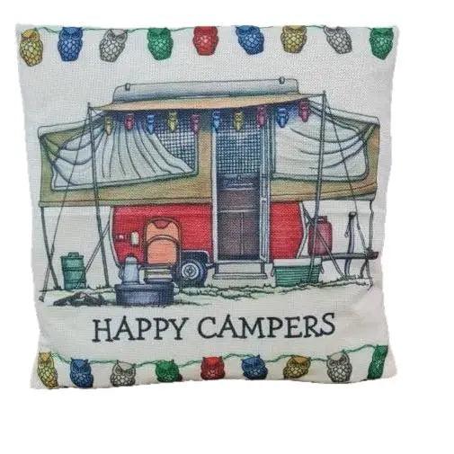 Happy Campers Pillow Cushion - Xpanda - Everything Caravans