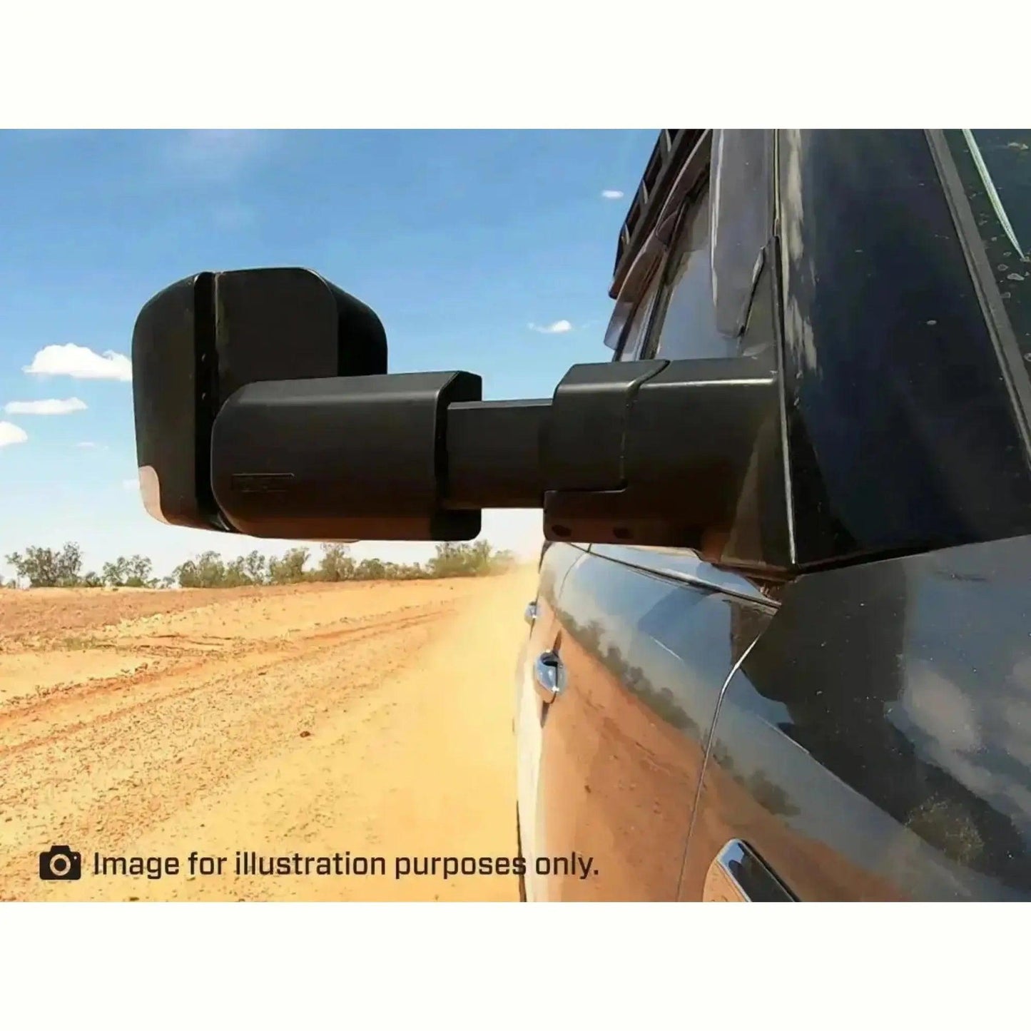 MSA Towing Mirror compatible with Toyota Hilux Chrome - Everything Caravans