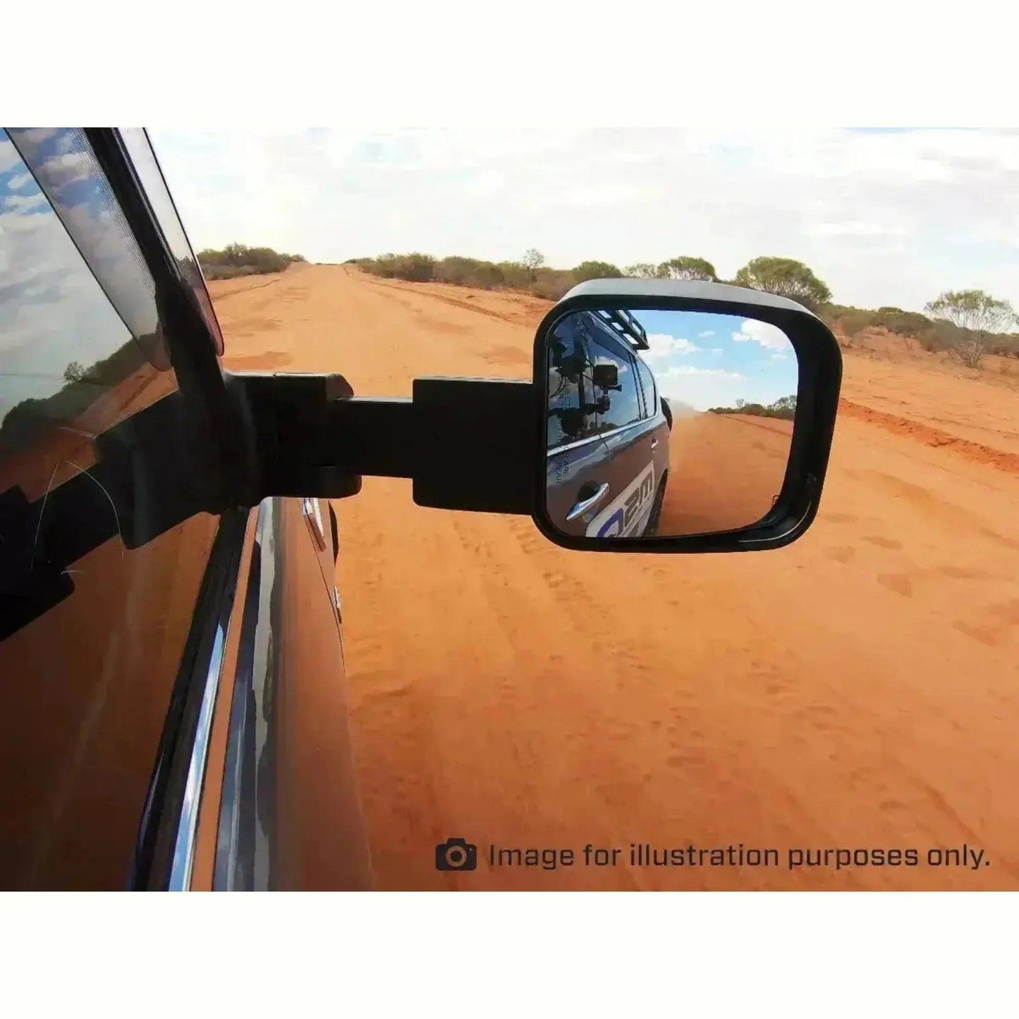 MSA Towing Mirror compatible with Toyota Hilux Chrome - Everything Caravans