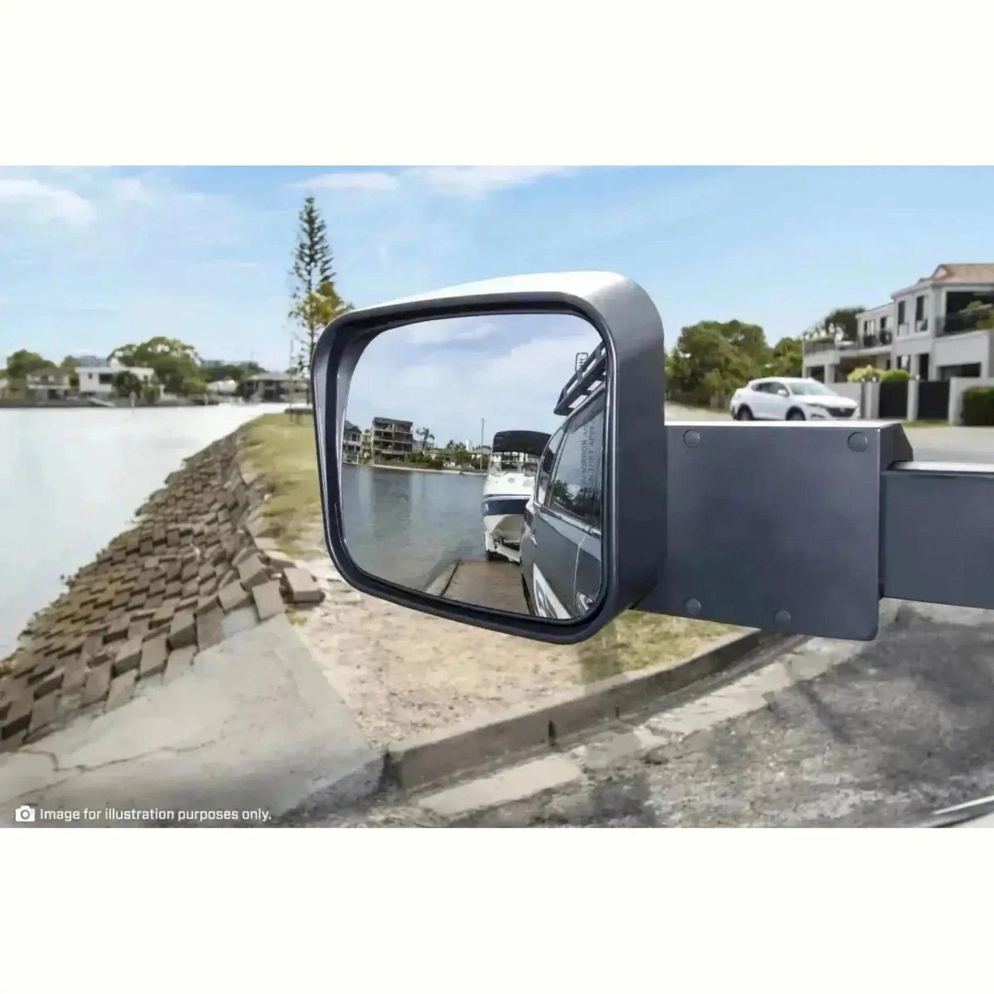 MSA Towing Mirror compatible with Toyota Hilux Chrome - Everything Caravans