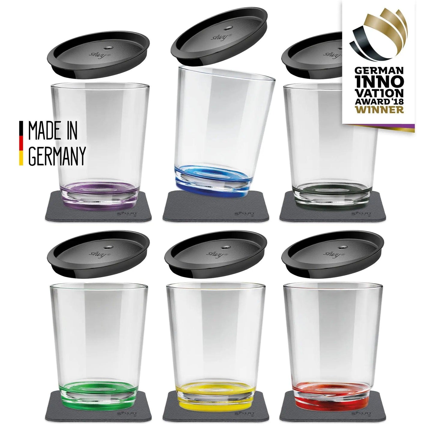 Magnetic Drinking Cup Multicolour 6 Pack By Silwy - Everything Caravans
