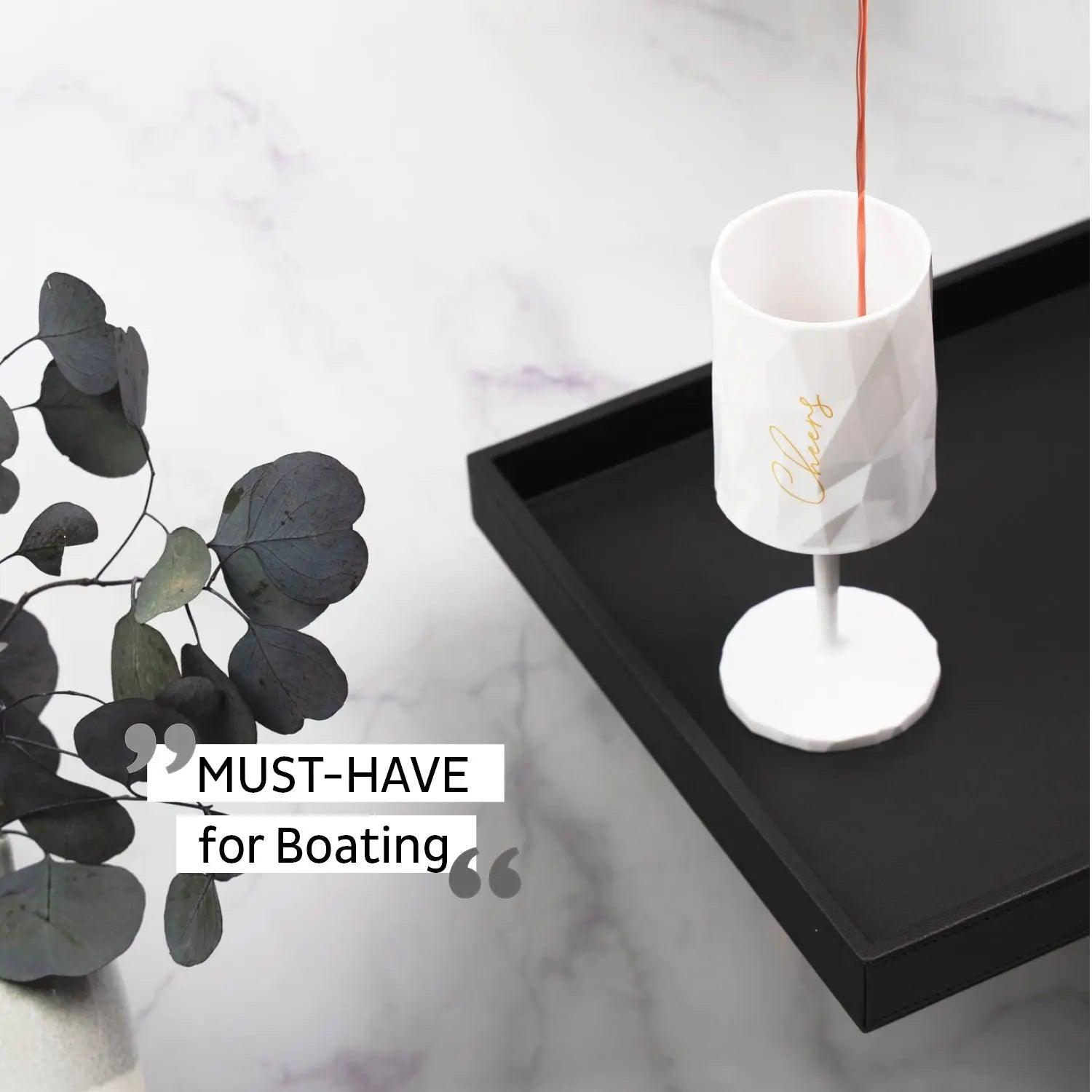 Magnetic Plastic Glass WINE "CHEERS" 0.3l by Silwy - Everything Caravans