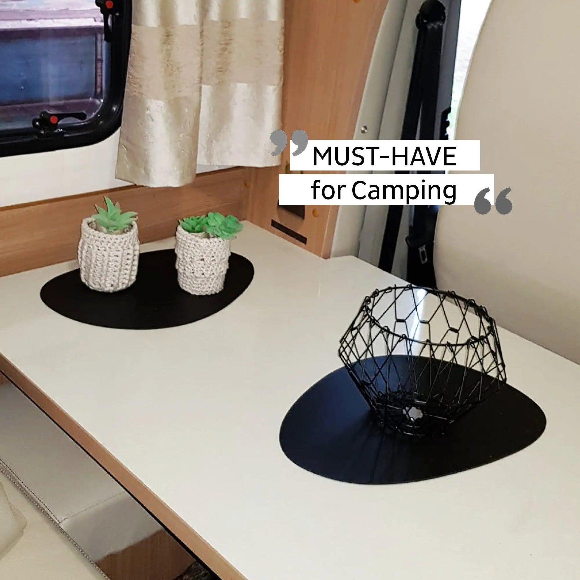 Metal Nano Gel Placemat LARGE BLACK By Silwy - Everything Caravans