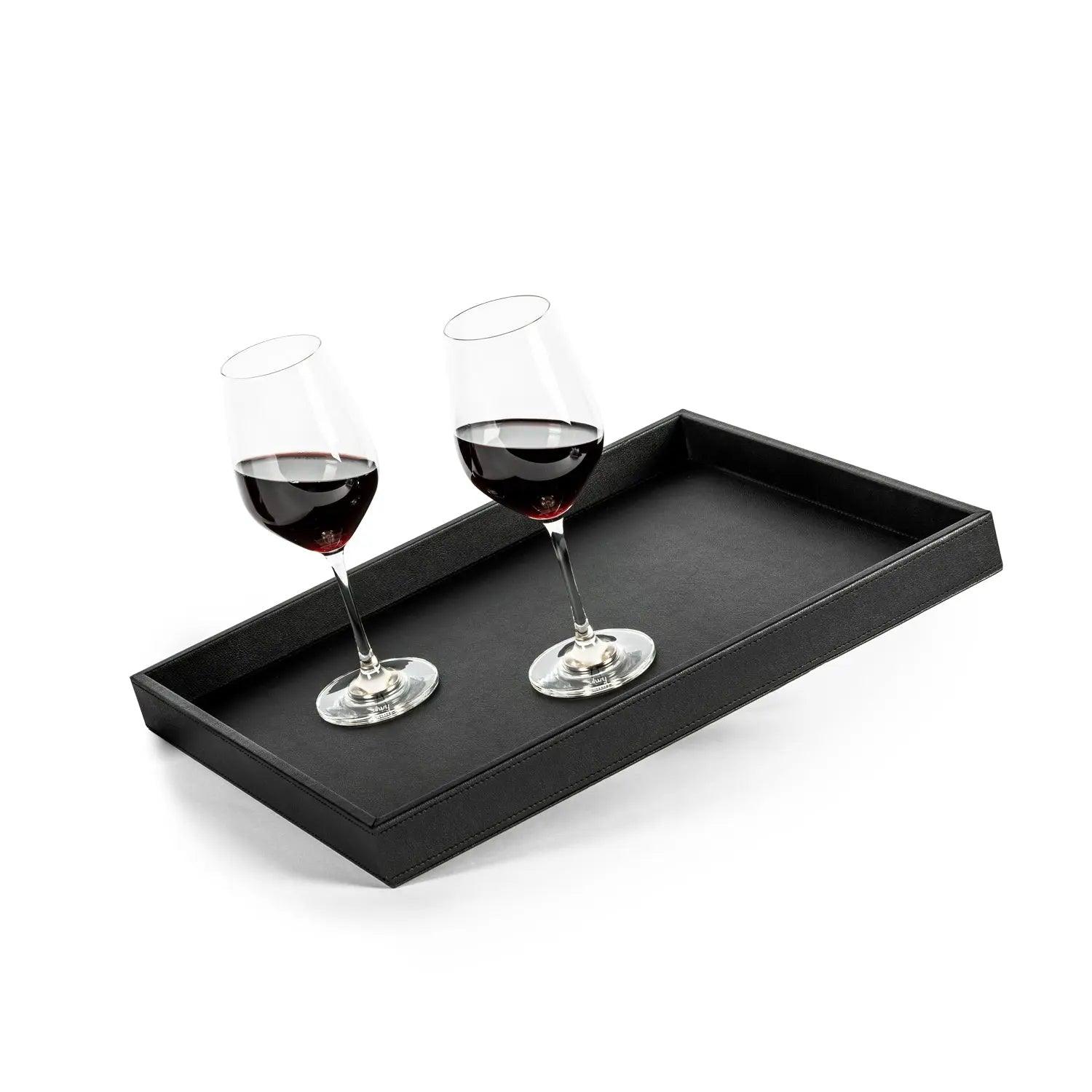 Metal Tray in leather look BLACK By Silwy - Everything Caravans