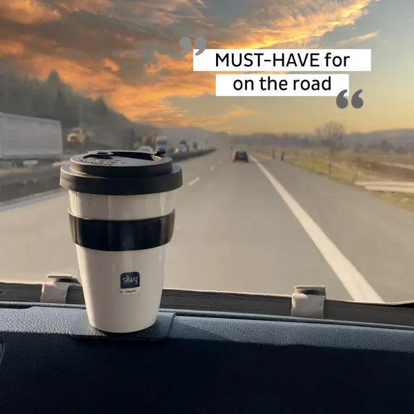 Porcelain To-Go Cup with Black Pad By Silwy - Everything Caravans