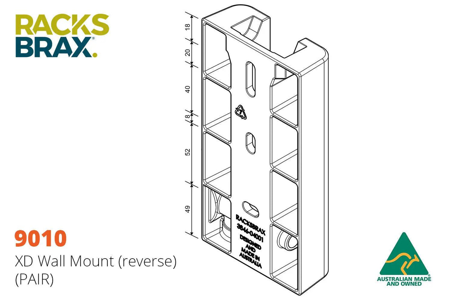 Racksbrax XD Hitch Wall Mount Pair - Everything Caravans