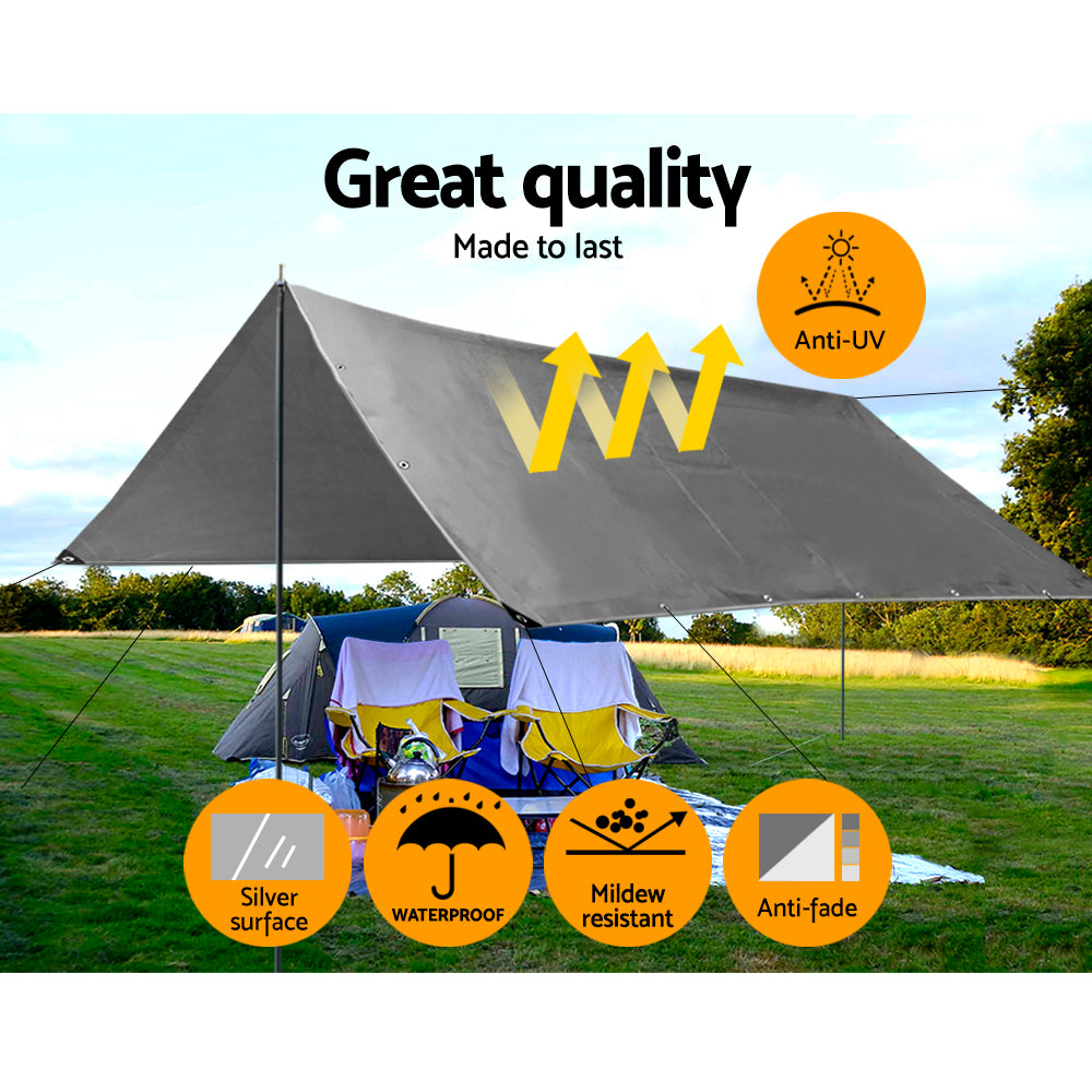 Poly Tarp Tarpaulin 3.6x4.8m Canvas Camping Heavy Duty