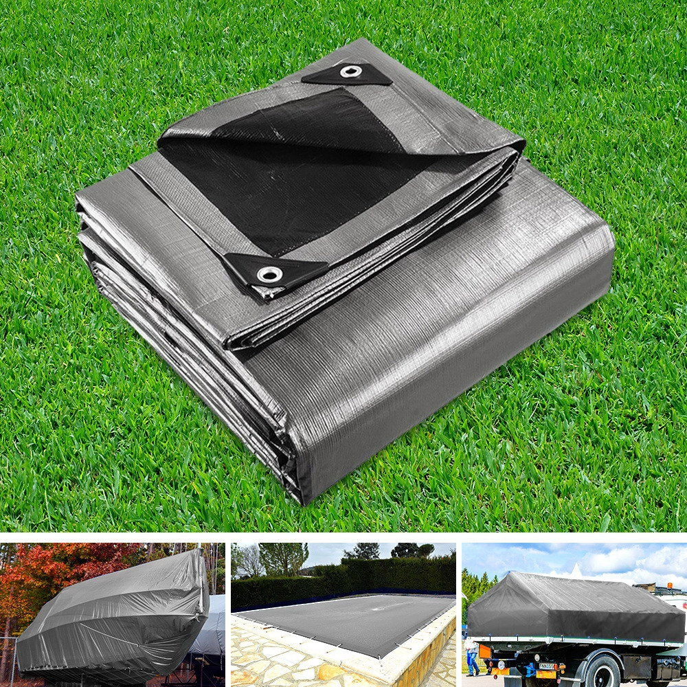 Poly Tarp Tarpaulin 3.6x4.8m Canvas Camping Heavy Duty
