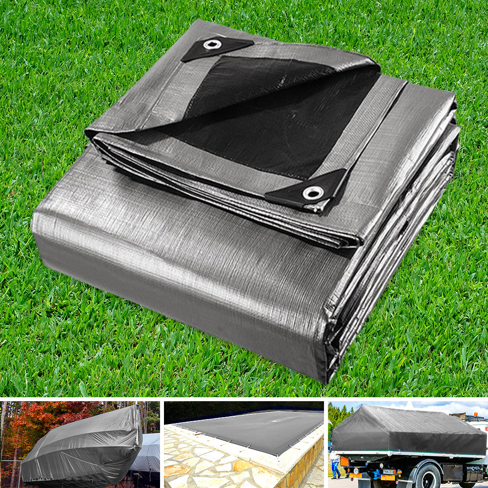 Poly Tarp Tarpaulin 3.6x4.8m Canvas Camping Heavy Duty