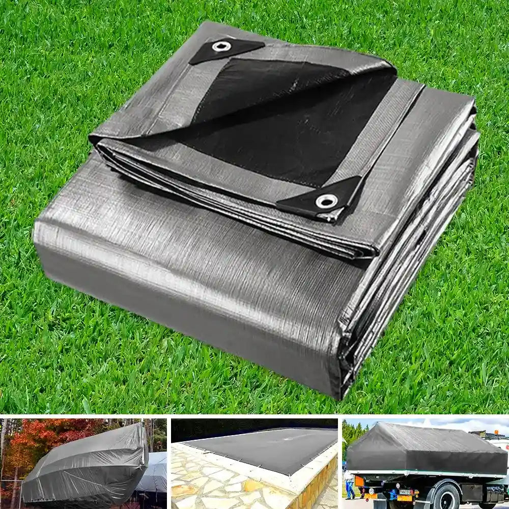 Poly Tarp Tarpaulin 9x12m Canvas Camping Heavy Duty