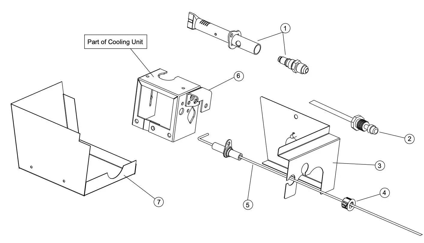 Thetford 3 way fridge N304M Electrode Spark Ignition Assembly - Everything Caravans