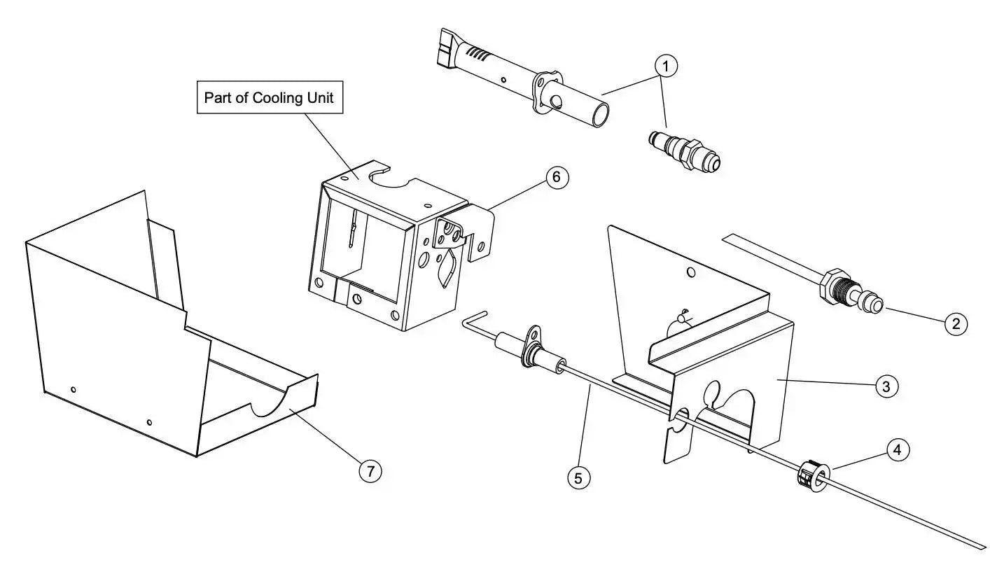 Thetford 3 way fridge N304M Electrode Spark Ignition Assembly - Everything Caravans