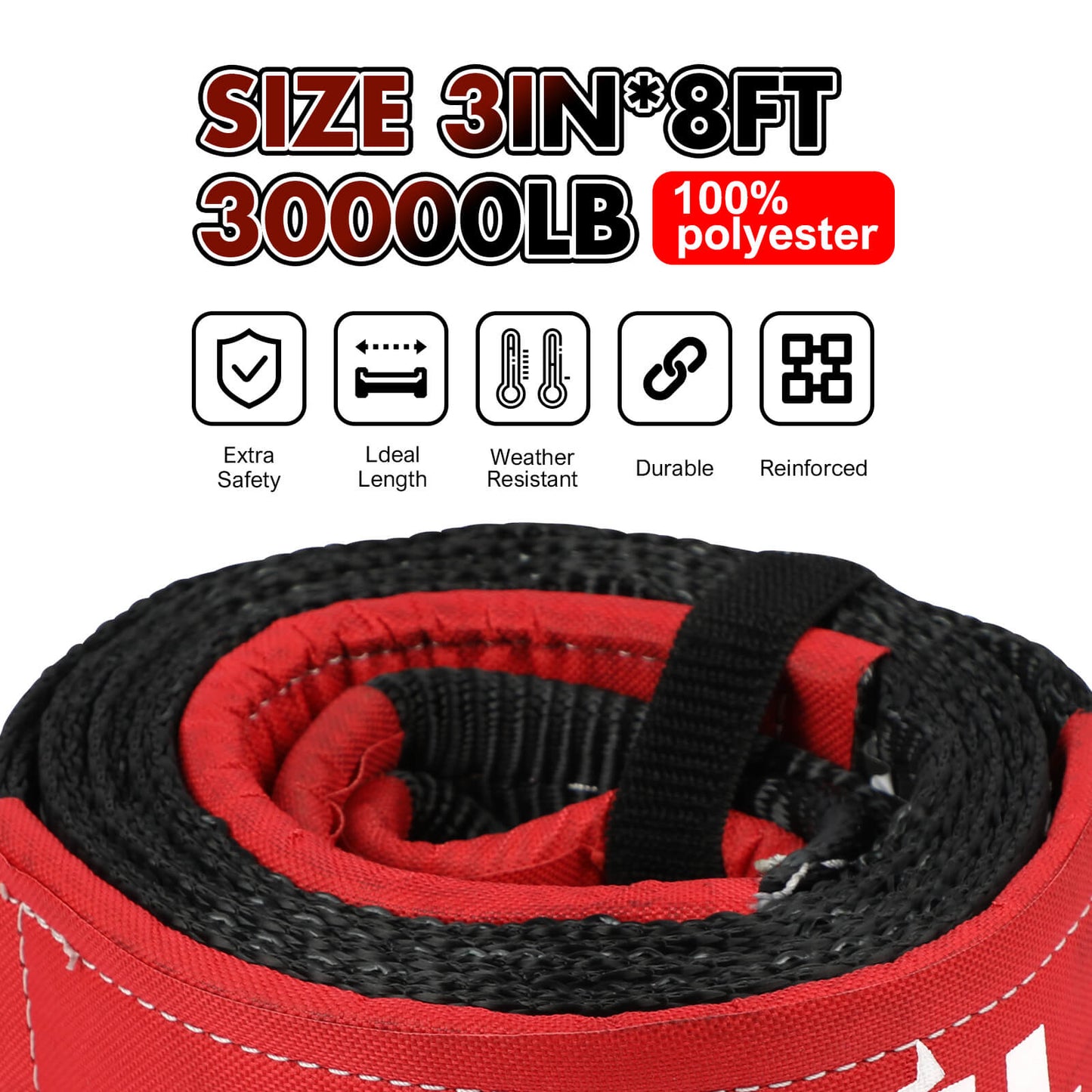 Recovery Kit with Winch Kinetic Recovery Rope 12000LBS Electric Winch
