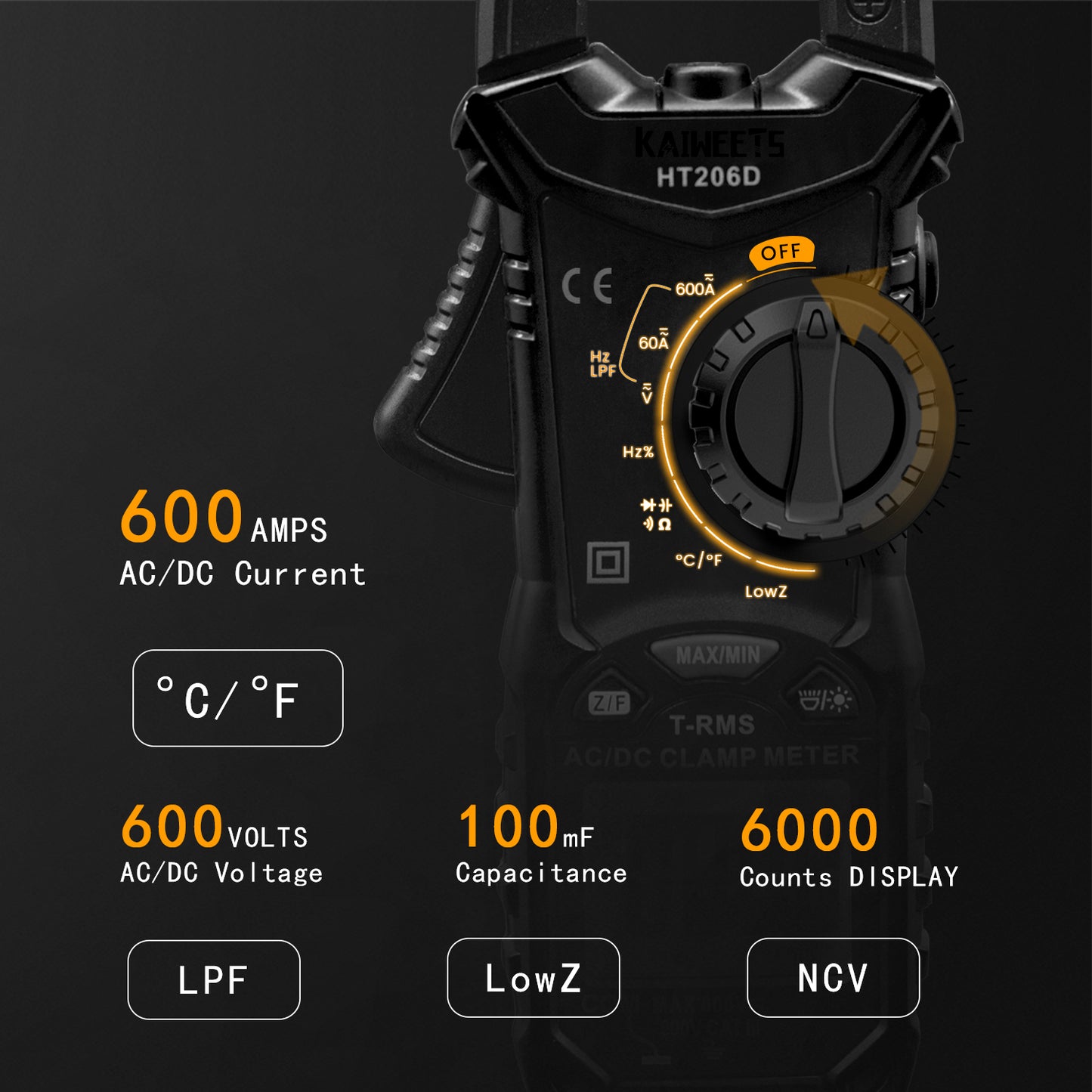 Digital Clamp Meter TRMS 6000 Multimeter Auto-ranging