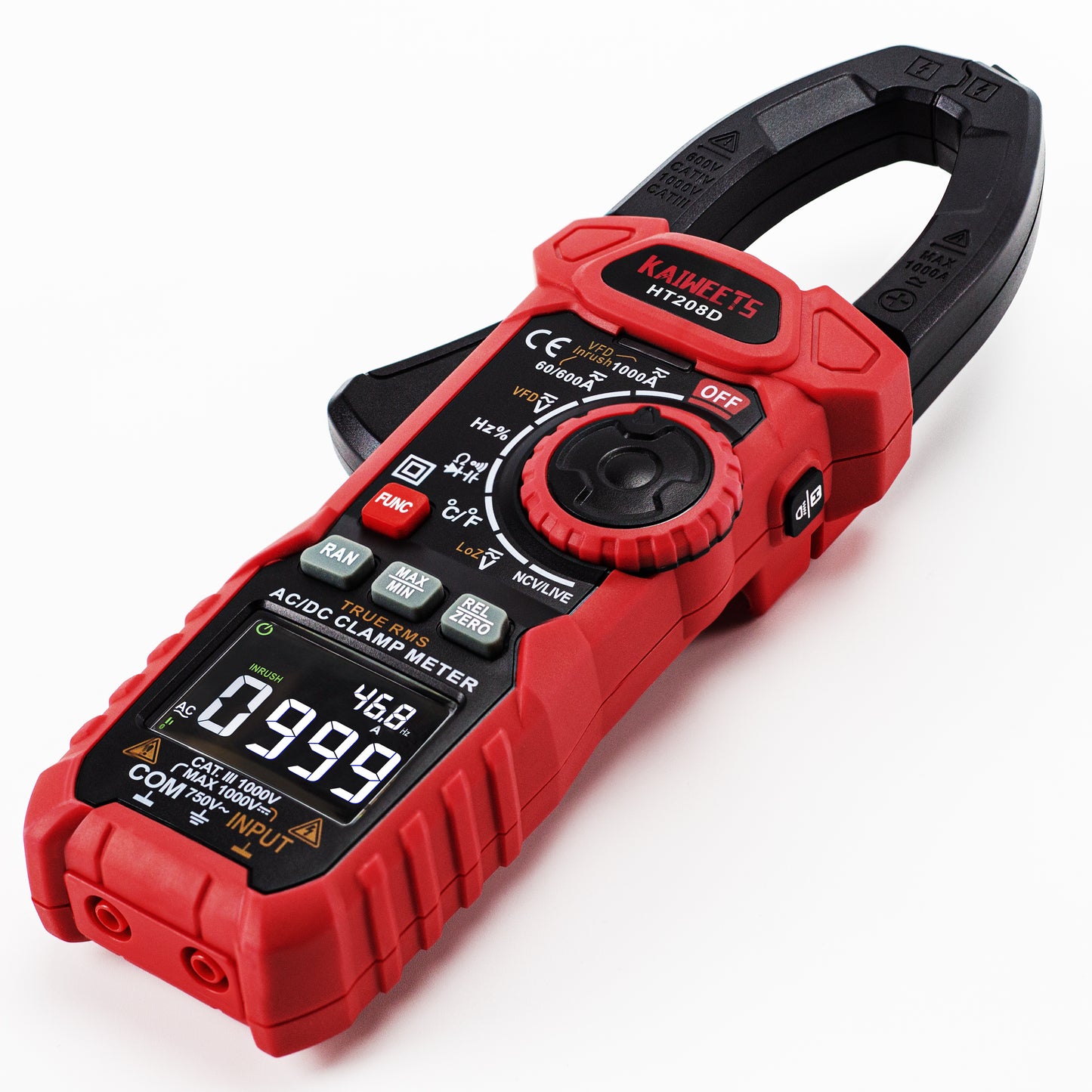 Clamp Meter 1000A True RMS AC/DC Current Amp Meter