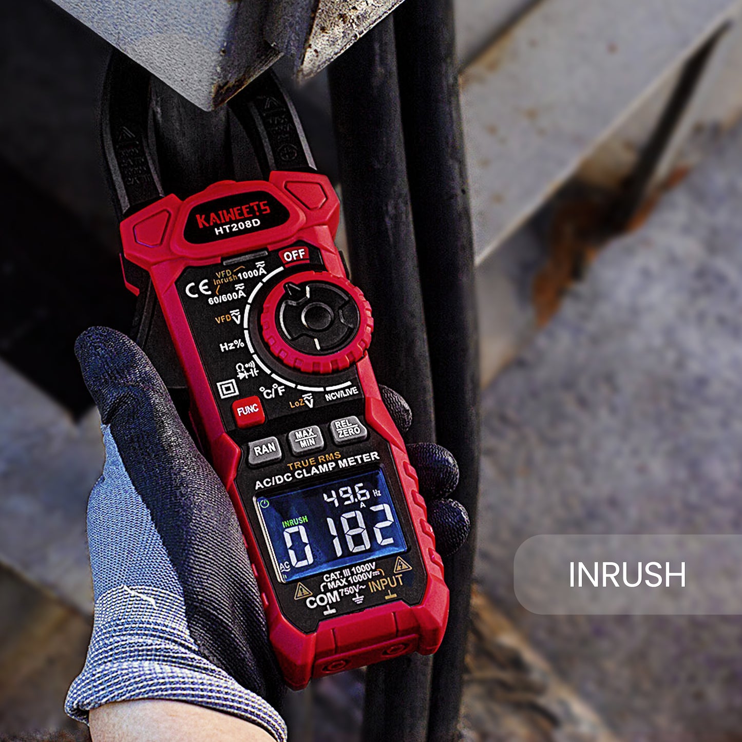Clamp Meter 1000A True RMS AC/DC Current Amp Meter