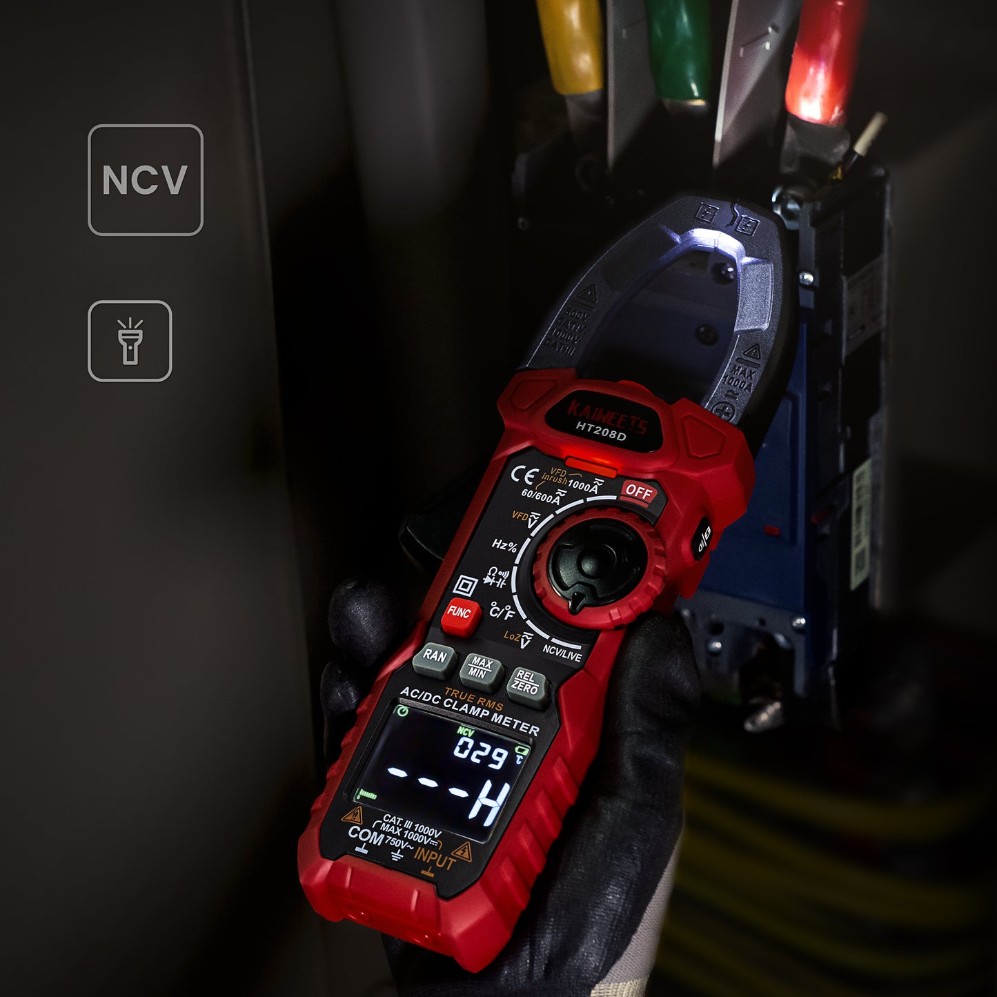 Clamp Meter 1000A True RMS AC/DC Current Amp Meter