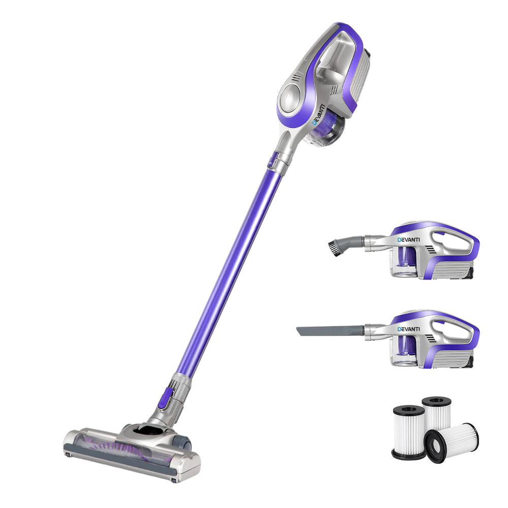 Devanti Stick Handheld Vacuum Cleaner Cordless Car Vacuum CleaneRS Hepa Filters