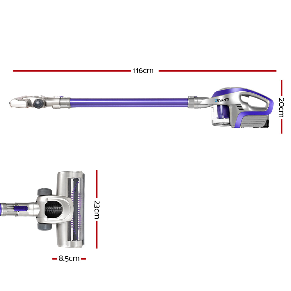Devanti Stick Handheld Vacuum Cleaner Cordless Car Vacuum CleaneRS Hepa Filters