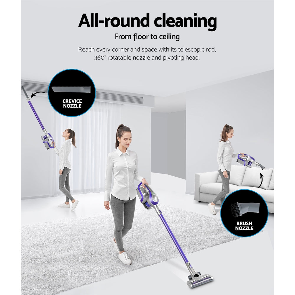 Devanti Stick Handheld Vacuum Cleaner Cordless Car Vacuum CleaneRS Hepa Filters