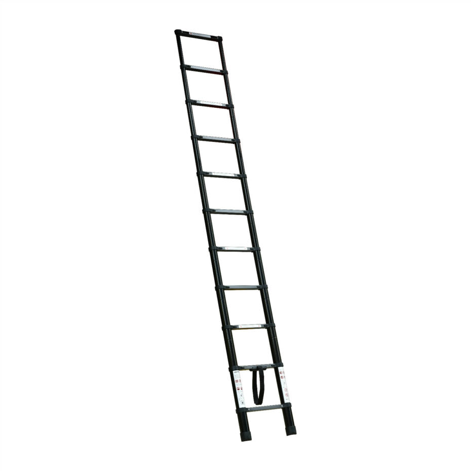 Black 3.2m Portable Telescopic Ladder with Carry Bag