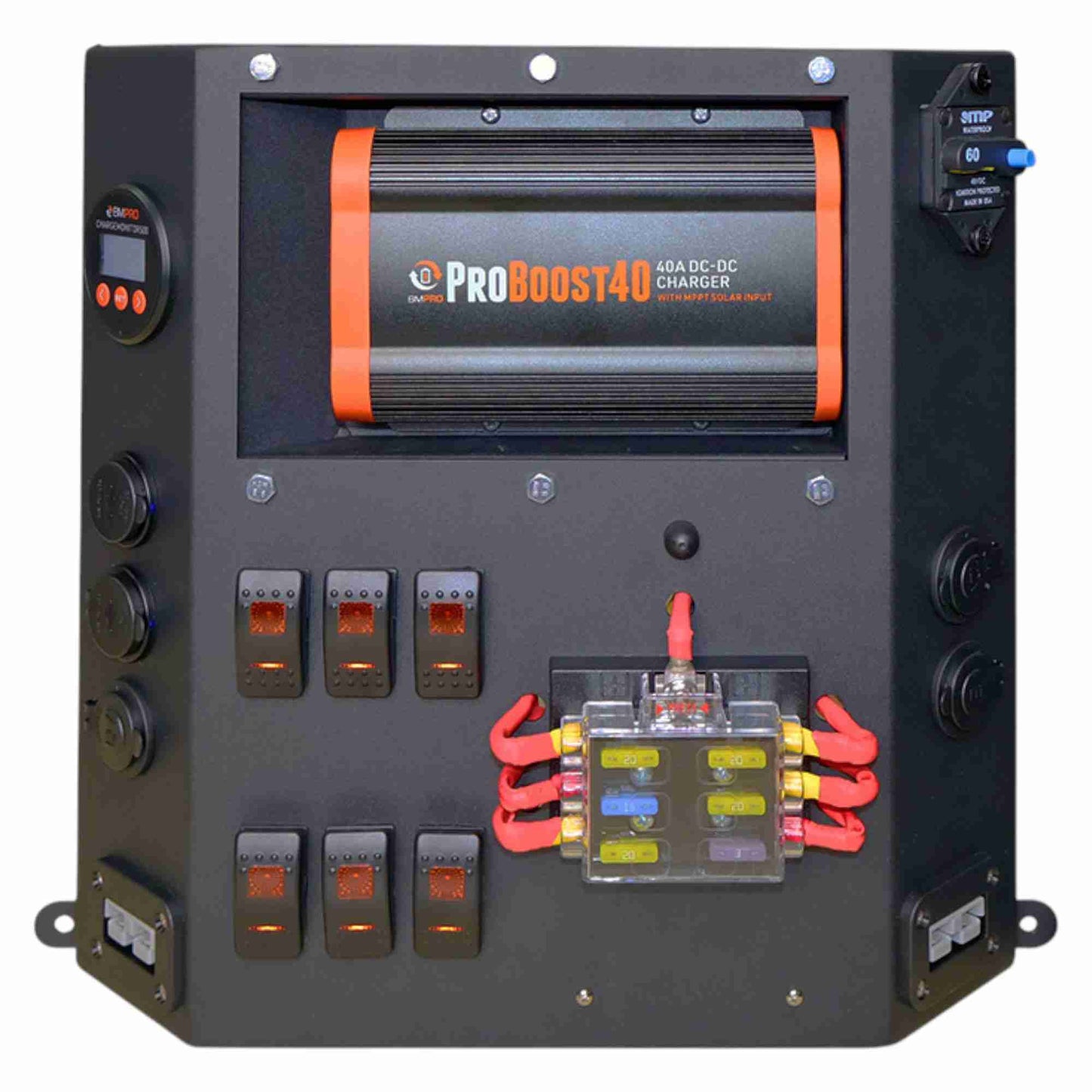 40A Lithium DC–DC Canopy Distribution Charging Board with Solar Input