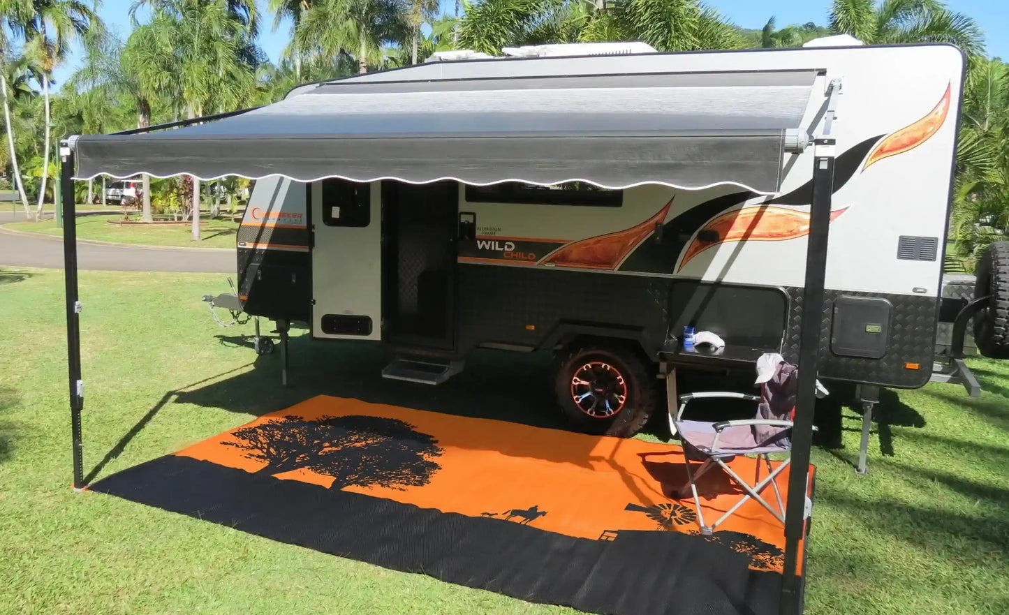 Caravan Camping Mat Outback Style Rust Black 3m x 1.8m ...