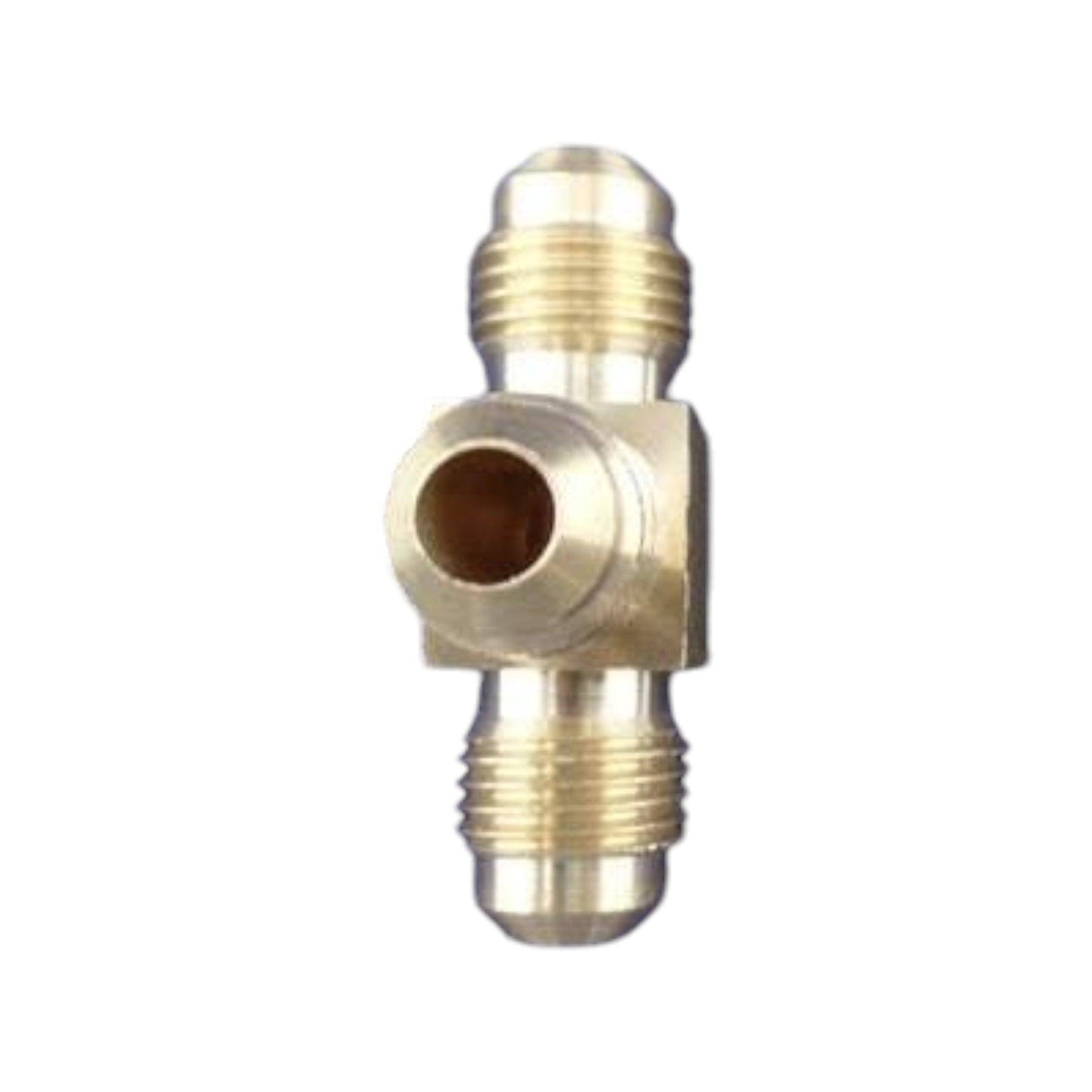 Brass Gas fitting 5-16 Flare Three Way Tee for 5-16 Copper Pipe - Everything Caravans