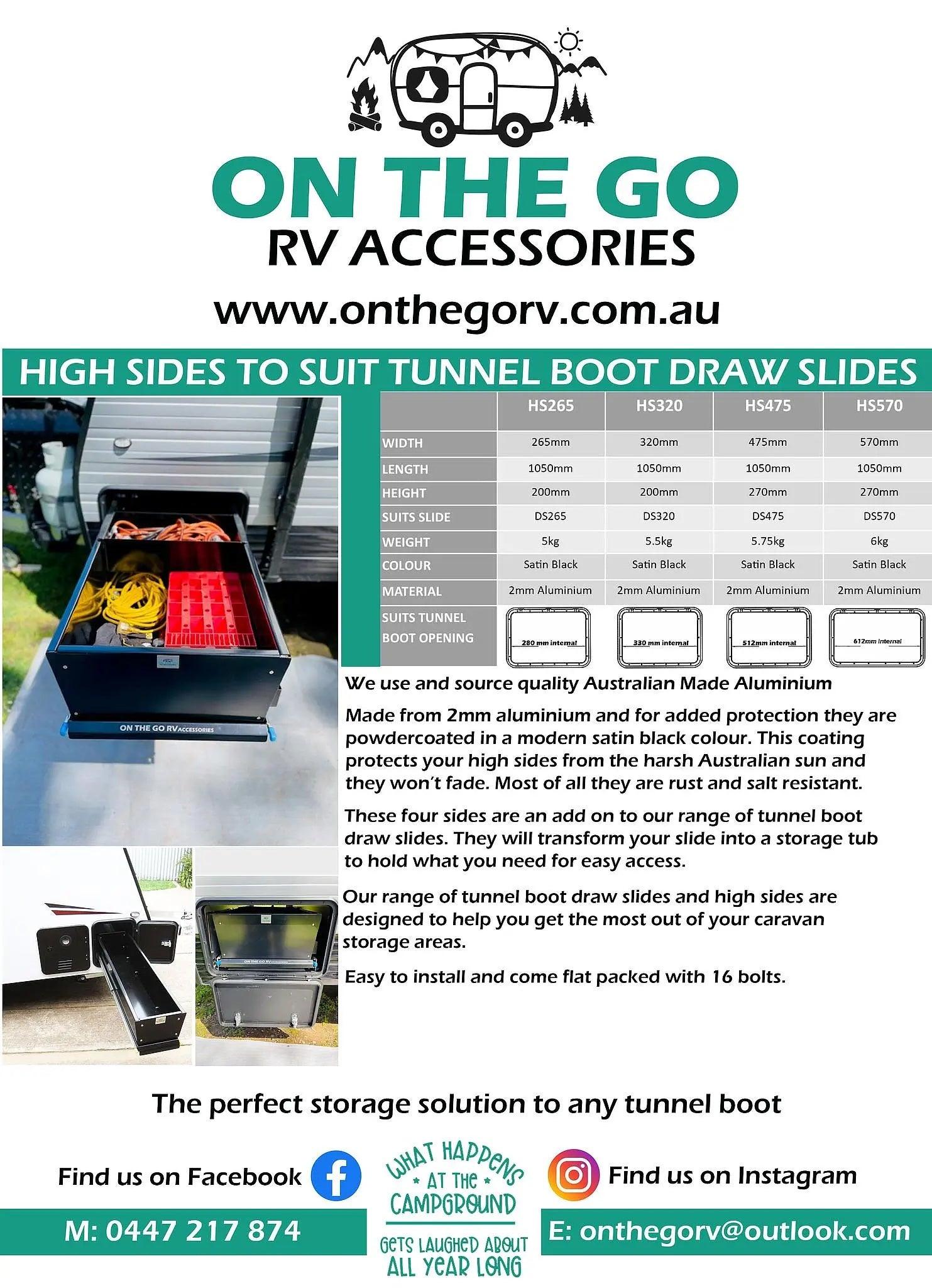 265mm Wide High Sides x 1000mm long - Everything Caravans