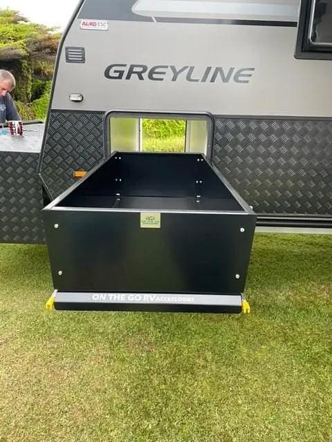 560mm wide Tunnel Boot Draw Slide with High Sides x 1000mm Long - Everything Caravans