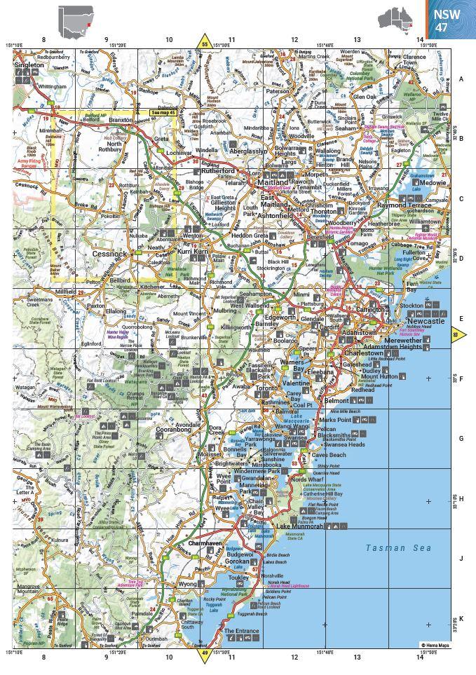 Hema Australia Road and 4WD Handy Map - 185 x 248mm - Everything Caravans
