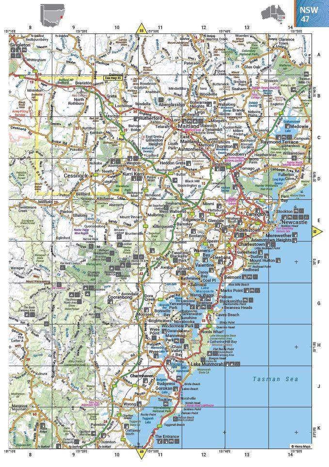 Hema Australia Road and 4WD Handy Map - 185 x 248mm - Everything Caravans