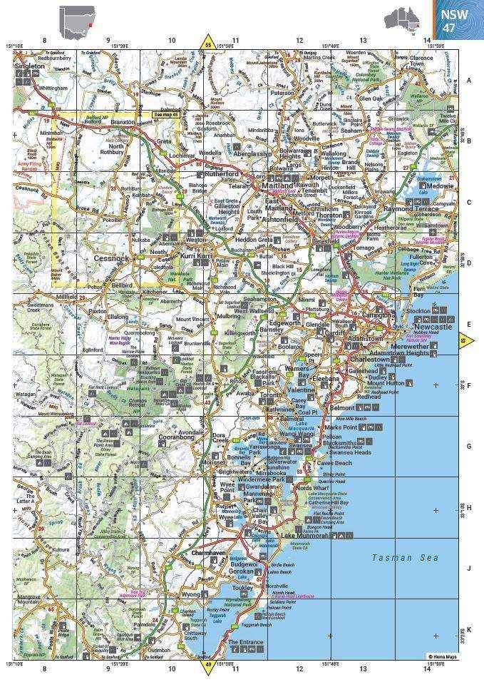 Hema Australia Road and 4WD Handy Map - 185 x 248mm - Everything Caravans