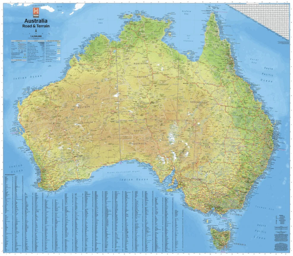 Hema Australia Road and Terrain Map - Everything Caravans