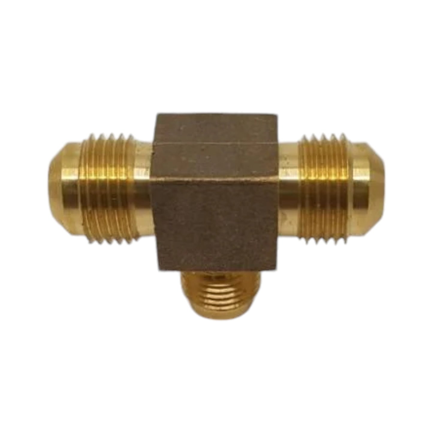 Brass Gas fitting 3-8 Flare Three Way Tee with One 5-16 Flare