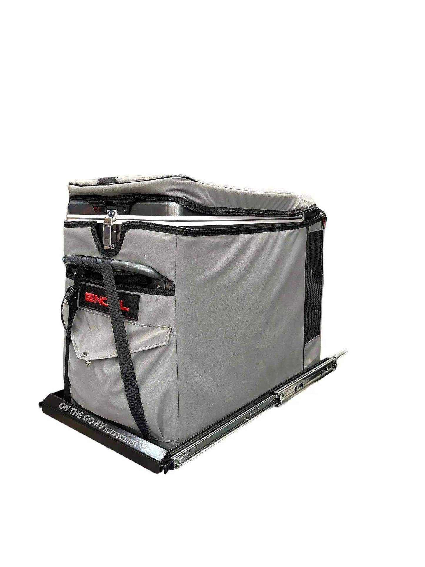 470mm wide Tunnel Boot Draw Slide x 700mm Long with tie down points - Everything Caravans