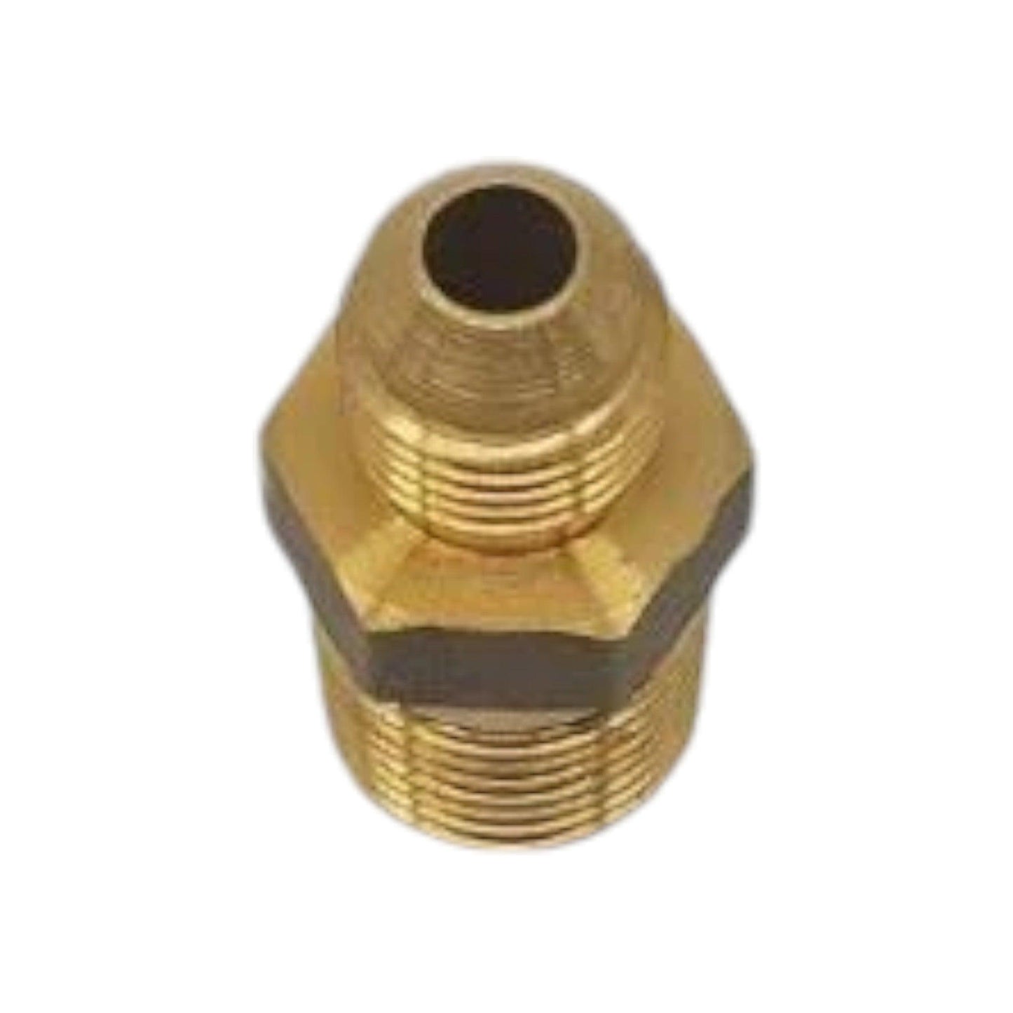 Brass Gas fitting 3-8 Male Flare to 1-2 BSP Male Threaded Adaptor - Everything Caravans