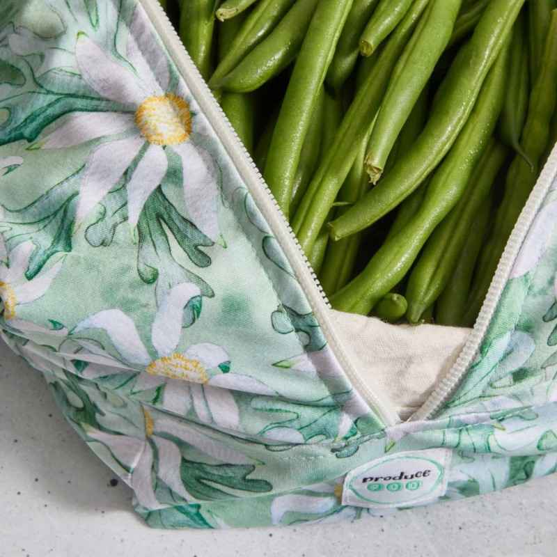 Produce Pod - Reusable Veggie Bag for Fridge - Flannel Flower