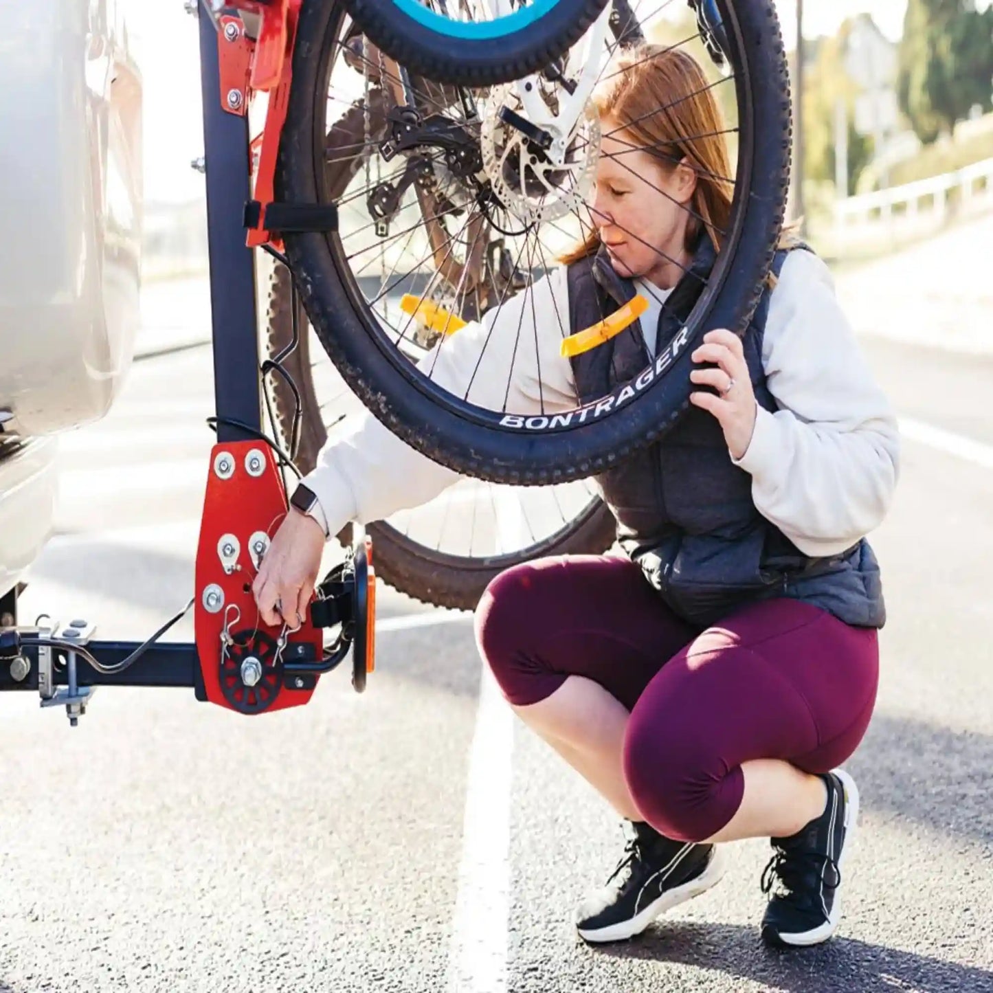 Gripsport Versa 1.4 Standard Hitch 4 Bike Vertical Rack for vehicles with spare tyre