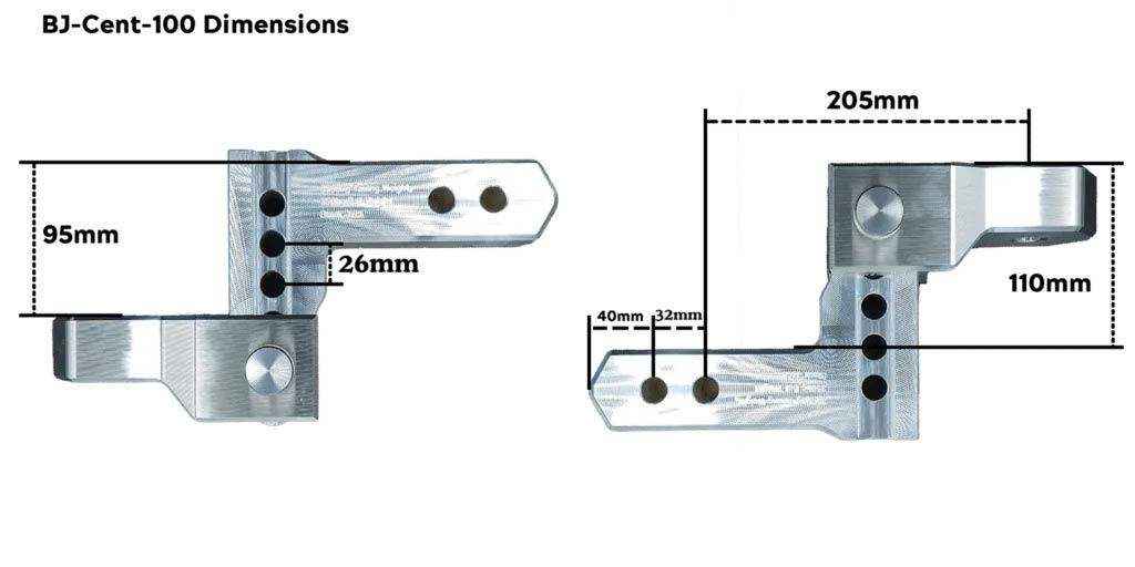Black Jack Centurion Adjustable Hitch 100mm - Everything Caravans