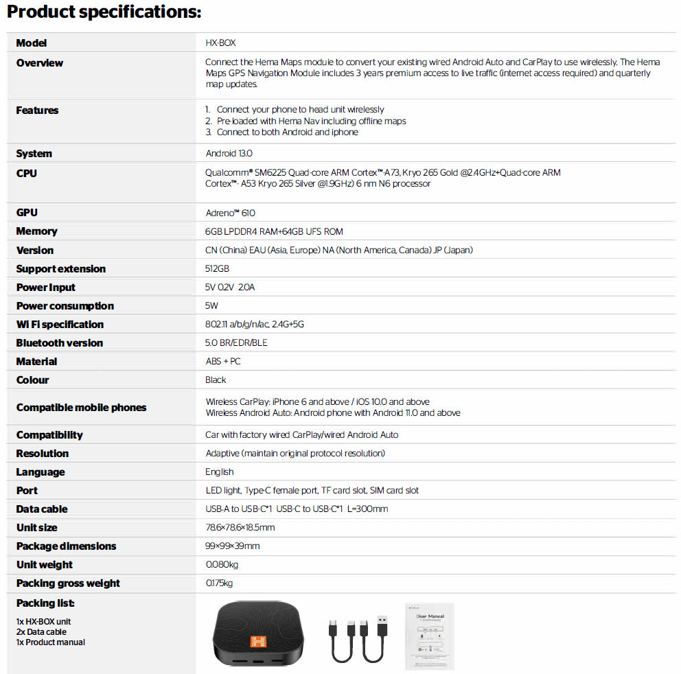 Hema HX-BOX GPS Navigation Module