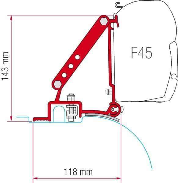 Fiamma F45 Awn Bracket for Fiat Ducato Kit (2Pce). 98655-680 - Everything Caravans